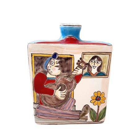 Sicilian ceramic Bottle DS Love Serenade BT613DS-3 de simone pottery Sicilian ceramic Bottle DS Love Serenade BT613DS-3 de simone pottery
